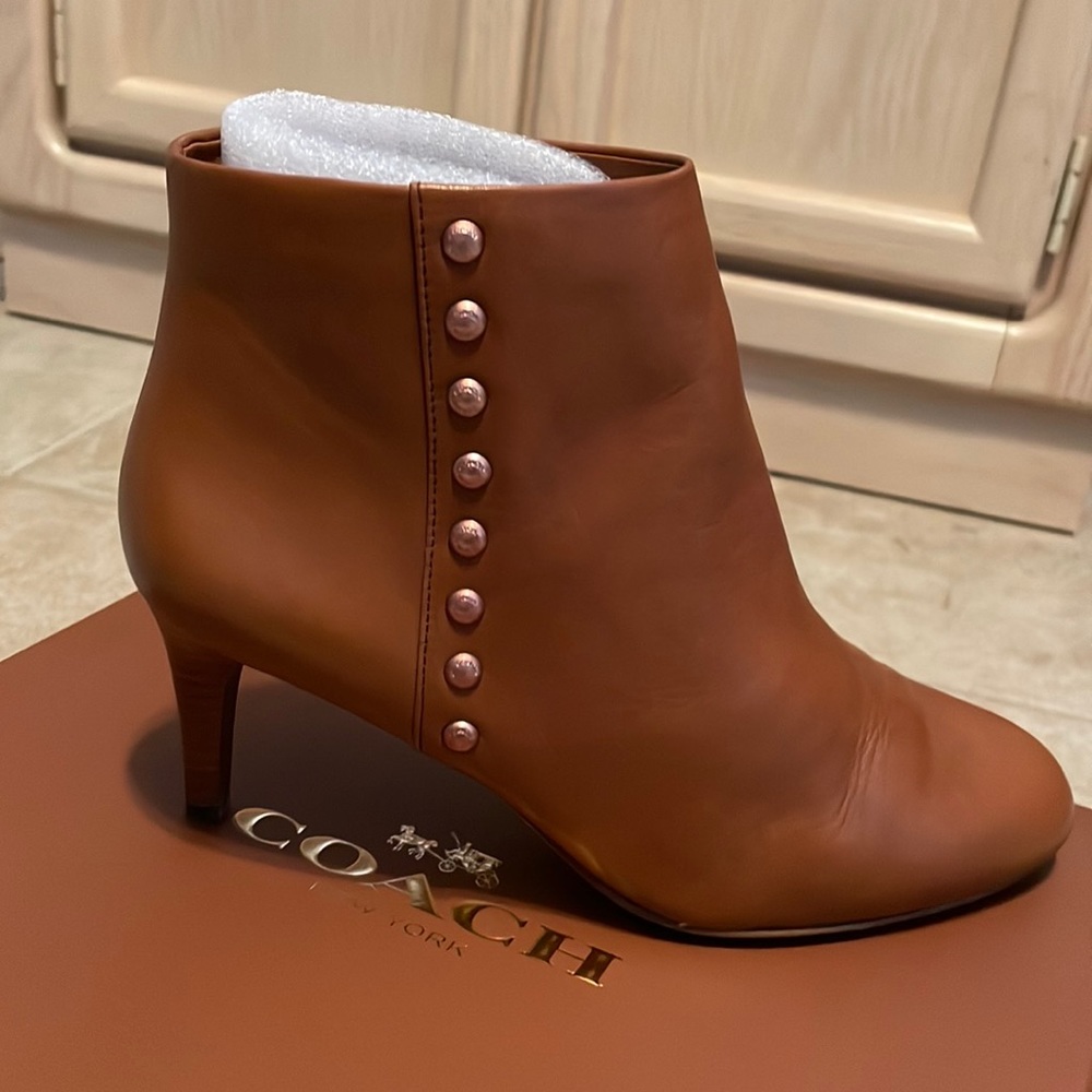 Coach copper studded booties